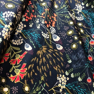 INDIE FOLK Meadow Dim IFL-46302 Art Gallery Fabrics, Pat Bravo, Woodland Fabric, Quilt Fabric, Cotton, Boho Decor, Fabric By The Half Yard