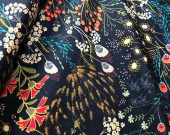 INDIE FOLK Meadow Dim IFL-46302 Art Gallery Fabrics, Pat Bravo, Woodland Fabric, Quilt Fabric, Cotton, Boho Decor, Fabric By The Half Yard