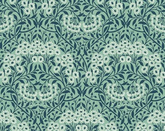 Michaelmas Daisy Mint Cotton Fabric - William Morris Free Spirit Fabrics