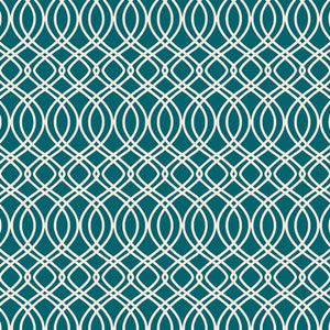 May include: A seamless pattern with a repeating design of white curved lines on a teal background. The lines create a grid-like pattern with a subtle wave effect.