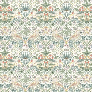 William Morris LEICESTER, Strawberry Thief, PWWM001_Olive, Free Spirit Fabrics, The Original Morris, Quilt Fabric, Fabric By The Half Yard