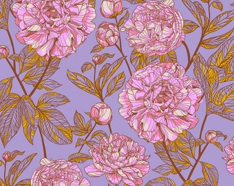 Our Fair Home-PEONY Heather, QBAH009, Quilt Back, 108 Inch Quilt Backing, Anna Maria, Free Spirit Fabrics, Floral Fabric, Fabric By The Yard