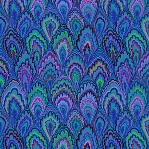 Marble Scallops - Blue:  Kaffe Fassett Cotton Fabric