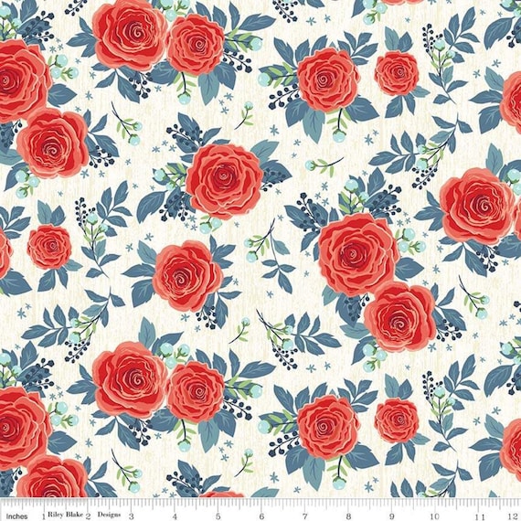 Baby Girl Quilt Penny Rose Fabrics Kelly Panacci Shabby Chic Quilting Riley Blake Fabric By the Yard Rose Hedge Main Aqua C7900