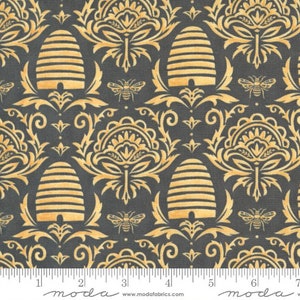 Honey Lavender, 56082 17, Charcoal, Designed by Deb Strain for Moda Fabrics, Quilt Fabric, Quilting Cotton, Green Fabric, Fabric By The Yard