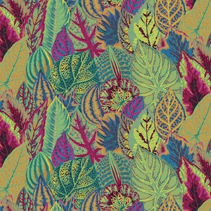 Kaffe Coleus Moss PWPJ030, Kaffe Fassett Fabric, Philip Jacobs, Quilt Fabric, Quilting, Collage Fabric, Cotton Fabric By The Half Yard