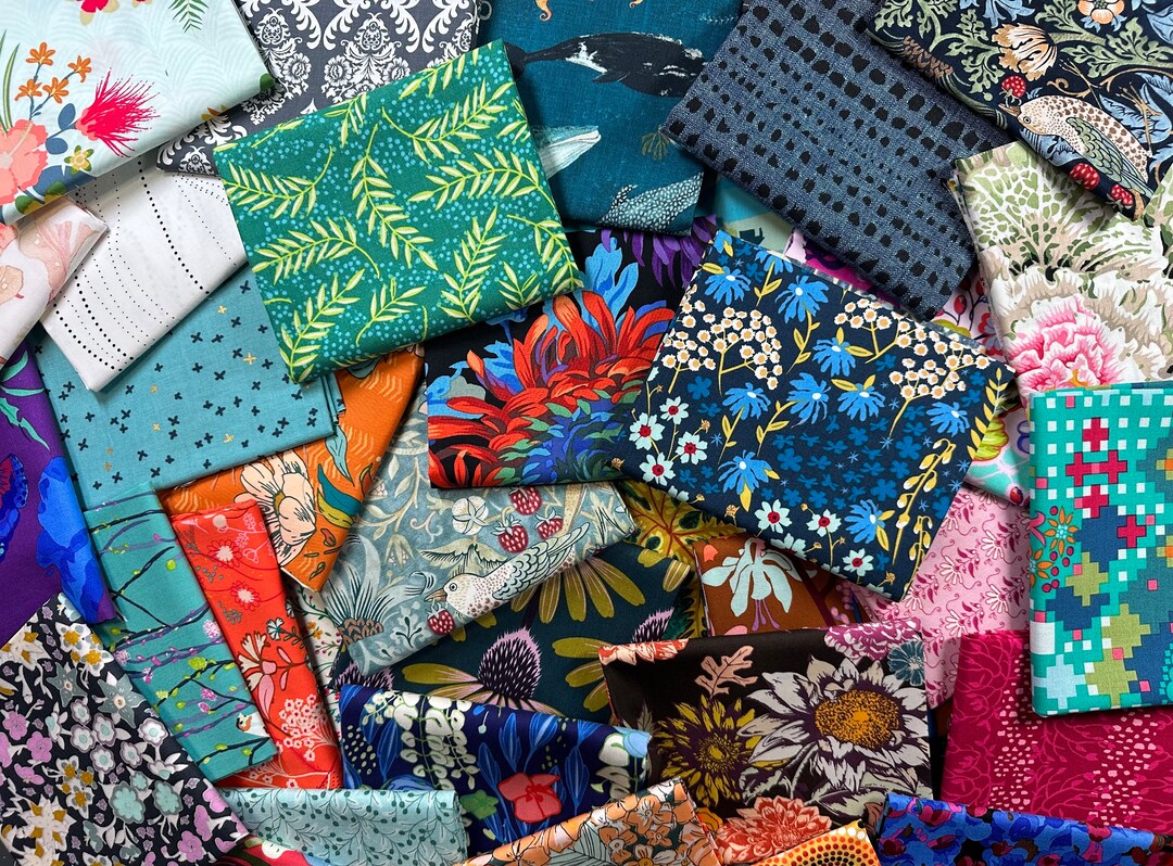 WP1746-ORLBY - One Yard African Fabric Bundle, Ankara Quilt, Five