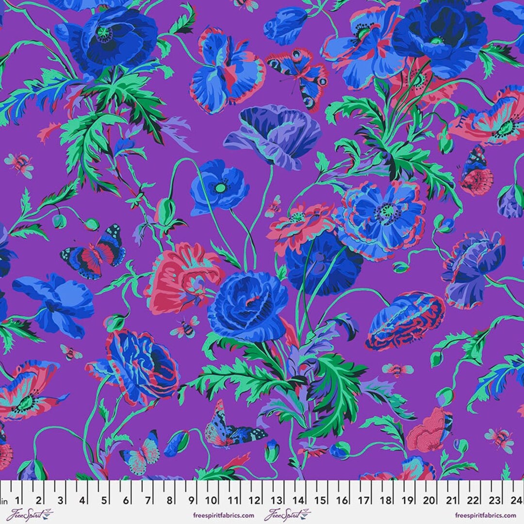 Kaffe Fassett MEADOW Purple PWPJ116 Philip Jacobs, Free Spirit Fabrics