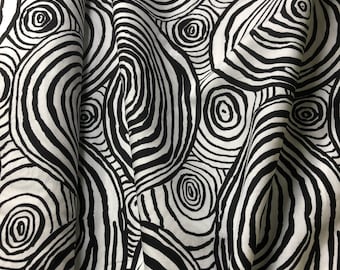 Onion Rings in Black PWBM070, Kaffe Fassett Fabric, Brandon Mably, Free Spirit Fabric, Quilt Fabric, Cotton Fabric, Fabric By the Yard