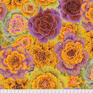 Brassica in Orange PWPJ051, Kaffe Fassett Fabric, Quilt Fabric, Quilting, Cotton, Fiber Art, Kaffe Fassett, Kaffe, Fabric By The Half Yard