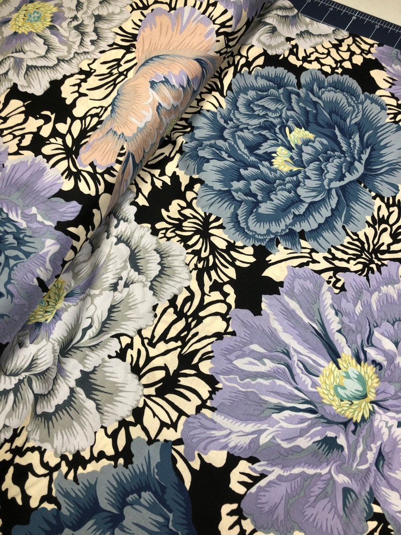 Brocade Peony Grey PWJP062, Kaffe Fassett Fabric, Philip Jacobs, Purple Fabric, Quilting, Quilt Fabric, Cotton Fabric, Fabric By the Yard image 3