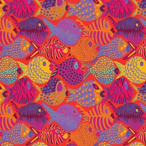 Shoal in Tomato:  Kaffe Fassett Cotton Quilting Fabric
