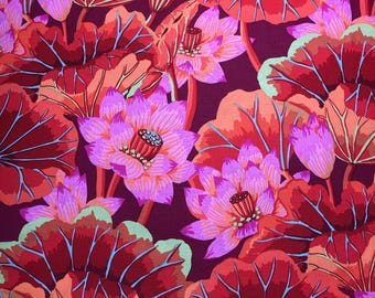 Kaffe Fassett Lake Blossoms Fabric: Red Floral Print