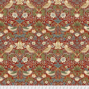 William Morris KELMSCOTT Strawberry Thief Red PWWM001, Free Spirit Fabrics, The Original Morris & Co, Quilt Fabric, Fabric By The Yard image 5