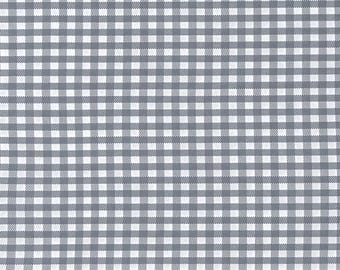 Silver Gingham Fabric: Carolina 1/8" Check Cotton Quilting Fabric by Robert Kaufman