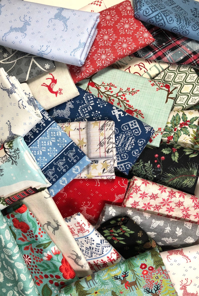 CHRISTMAS Fabric Scraps Quilting Scrap Bundle Bolt ends Etsy