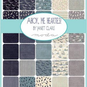 Ahoy Me Hearties Janet Clare, Moda Fabric, Grid Blender 1436-16, Nautical Fabric, Quilt Fabric, Cotton Fabric, Fabric By The Yard image 2