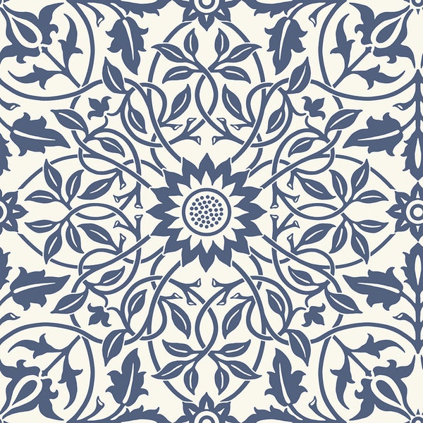 William Morris, BUTTERMERE, Blue St. James, PWWM009, Free Spirit Fabrics, Quilt Fabric, Cotton Fabric, Floral Fabric, Fabric By The Yard