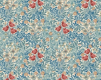 Emery Walker, PWWWM.099.INDIGO, The Original Morris & Co, Free Spirit Fabrics, Quilt Fabric, Fabric By The Yard