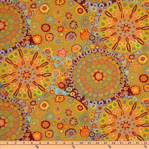 Millefiore Orange Fabric, Kaffe Fassett, Quilting Cotton