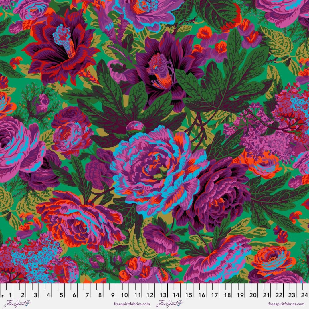 FLORAL Burst-green, PWPJ029, Kaffe Fassett Fabrics, Philip Jacobs ...