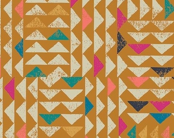 Trojkat Desert Cotton Fabric, Indie Folk Triangle Print, Boho Quilting Fabric - Art Gallery Fabrics