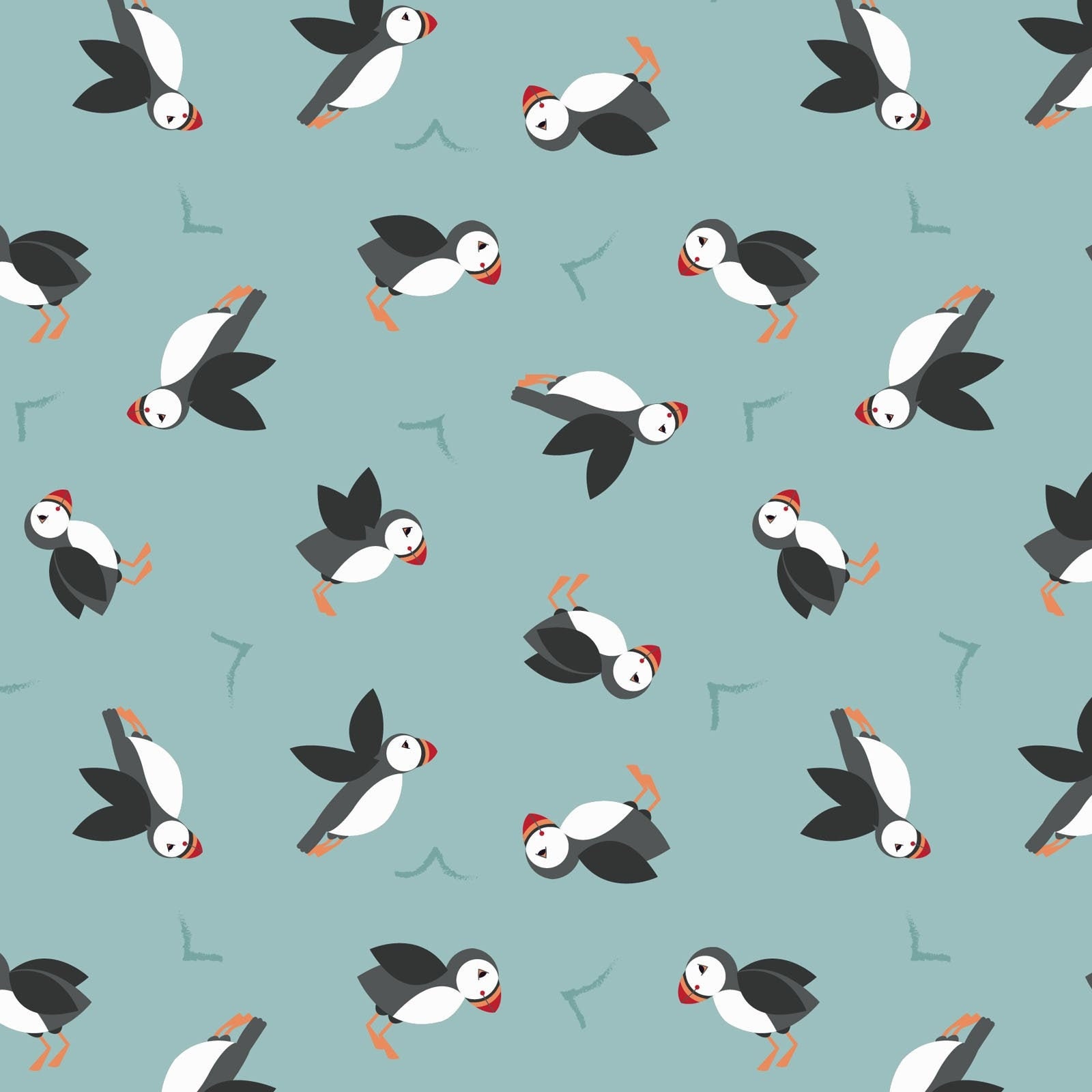Lewis And Irene Fabric Puffins On Blue Sm19 3 Small Things By Etsy Lewis And Irene Fabric Puffins On Blue Sm19 3 Small Things By Etsy