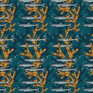Artful Anchovy, PWRH081.TEAL, MARIANA, Rachel Hauer, Free Spirit, Quilting, Quilting, Nautical Decor, Fabric By The Half Yard