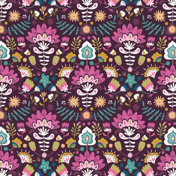 Efflorescent Opulent LGU-57105 LUGU, Art Gallery Fabrics, Jessica Swift, Quilt Fabric, Cotton Fabric, Folk Art Fabric, Fabric By The Yard