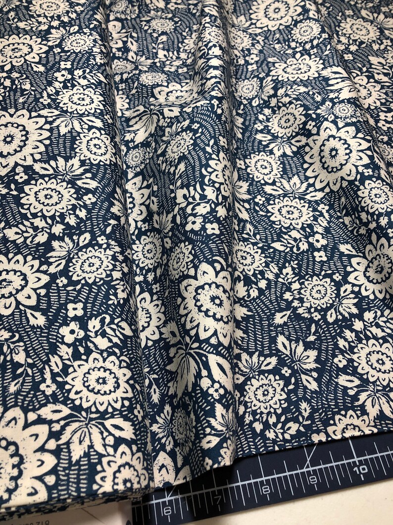 SASHIKO Floral Stitch Denim 51810-3 Windham Fabrics Whistler | Etsy