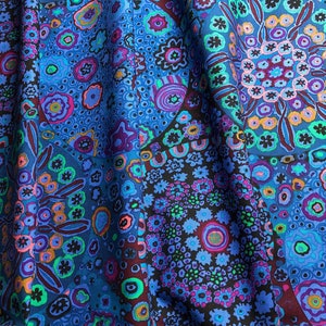Millefiore in BLUE PWGP092, Kaffe Fassett Fabric, Free Spirit Fabrics, Kaffe Blue, Quilting Fabric, Quilt Fabric, Fabric By the Yard