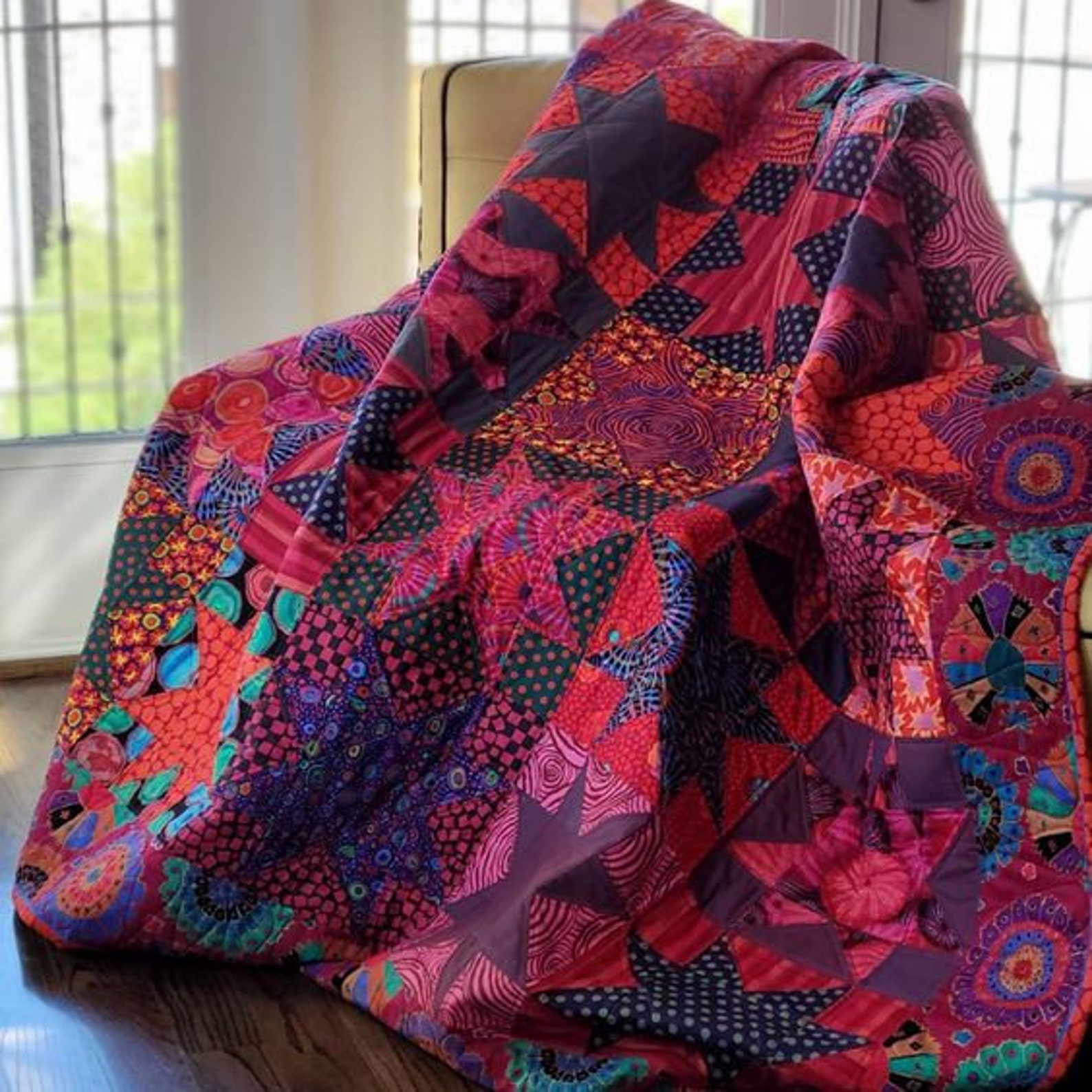 Japanese Chrysanthemum Scarlet PWPJ041 Kaffe Fassett Fabric Etsy