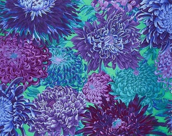 Japanese Chrysanthemum - Purple Large Floral Quilt Cotton by