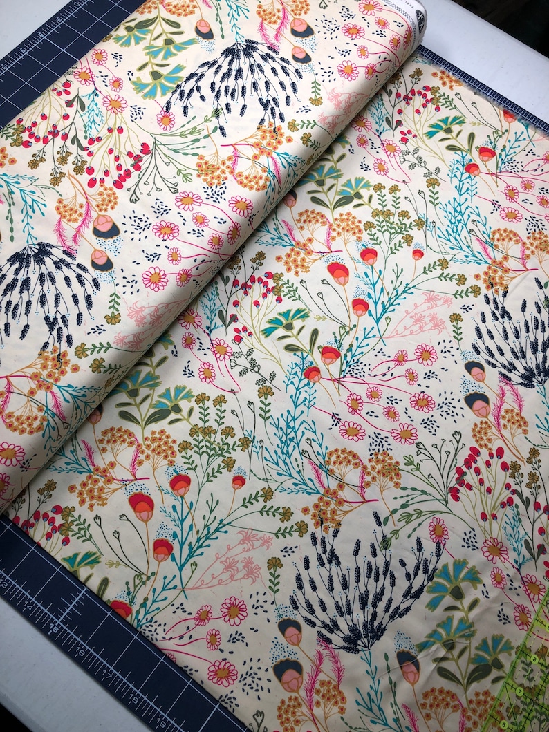 Meadow Vivid IFL-56302, INDIE FOLK Art Gallery Fabrics, Pat Bravo, Boho, Wildflowers, Quilt Fabric, Woodland Fabric, Fabric By the Yard image 6