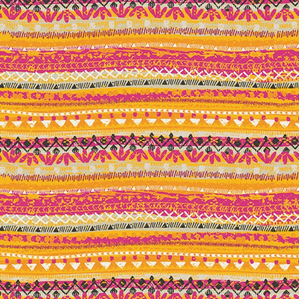 Trinkets Bold LGD-39708, Art Gallery Fabrics LEGENDARY, Pat Bravo, Boho, Boheme Fabric, Quilt, Stripe, Orange Fabric, Fabric By The Yard