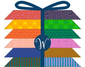 Ruby + Bee Fat Quarter Bundle: Heather Ross Cotton Quilt Fabrics - 40 Piece Blender Set