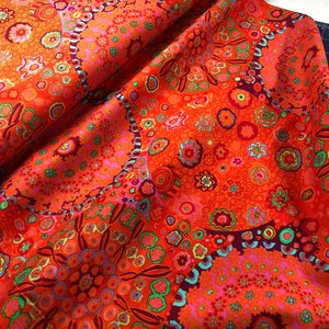 Millefiore Tomato PWGP092, Kaffe Fassett Collective, Free Spirit Fabrics, Quilt Fabric, Cotton Fabric, Orange, Red, Fabric By The Half Yard