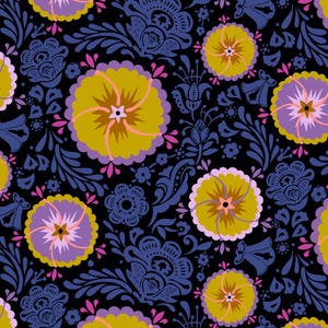 Anna Maria Quilting Fabric: Fortune Moonlight Cotton