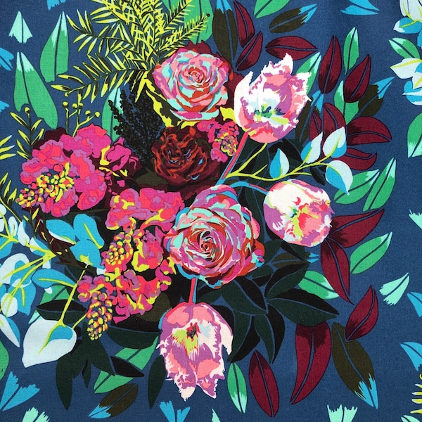 Made My Day NEW FLAME DEEPLY Pwah167 Anna Maria Horner, Free Spirit Fabrics, Quilt Fabric, Floral Fabric, Cotton Fabric, Fabric By The Yard