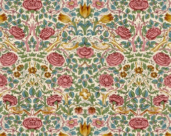 Emery Walker, PWWWM105.ROSE, The Original Morris & Co, Free Spirit Fabrics, Quilt Fabric, Fabric By The Yard