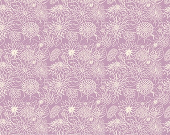 DAHLIA DREAM, In the Garden, 53631-1 Lilac, Windham Fabrics, Quilt Fabric, Organic High Density Cotton, Floral Fabric, Fabric By The Yard