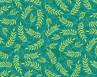 Olive Branches, ENCHANTED, PWVW021.Emerald, Valori Wells, Free Spirit Fabrics, Quilting Fabrics, Cotton Fabric, Fabric By The Yard