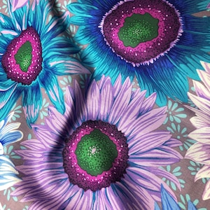 Kaffe Van Gogh Blue, PWPJ111, Kaffe Fassett, Philip Jacobs, Quilt Fabric, Cotton Fabric, Quilting, Floral Fabric, Fabric By The Half Yard