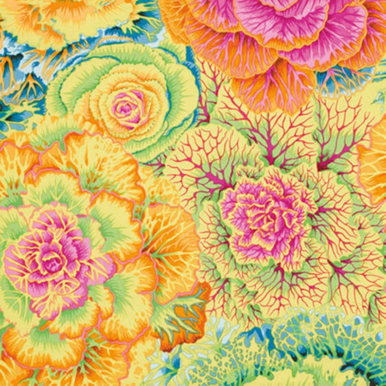 Brassica in Yellow PWPJ051 Kaffe Fassett Fabric Quilt Etsy