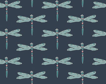 Nox Iridescence Dim NTF-67905, NIGHTFALL, Maureen Cracknell, Art Gallery Fabrics, Quilt Fabric, Cotton Fabric, Dragonfly, Fabric By The Yard