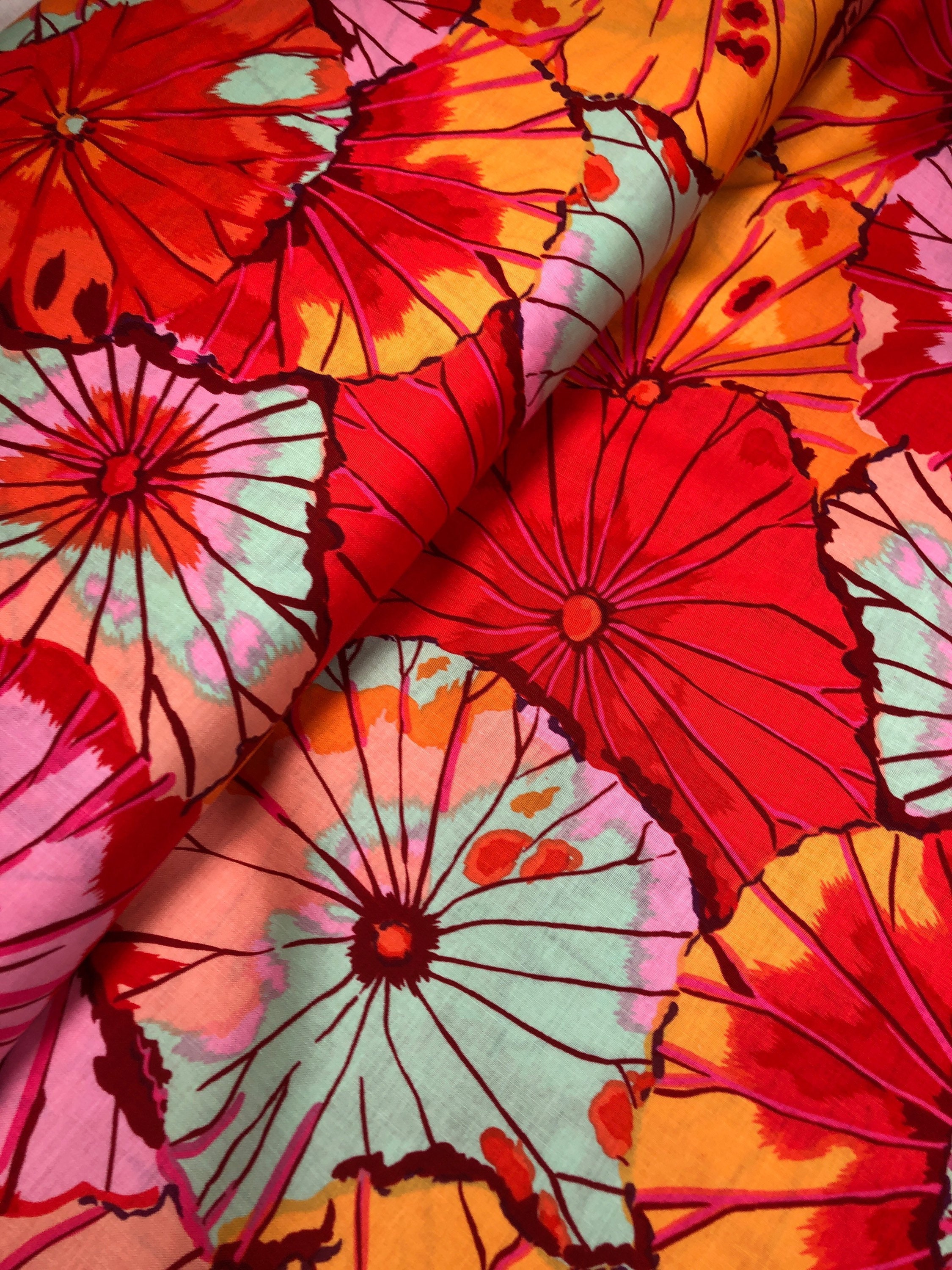 Lotus Leaf Citrus PWGP029, Kaffe Fassett Fabric, Quilt Fabric