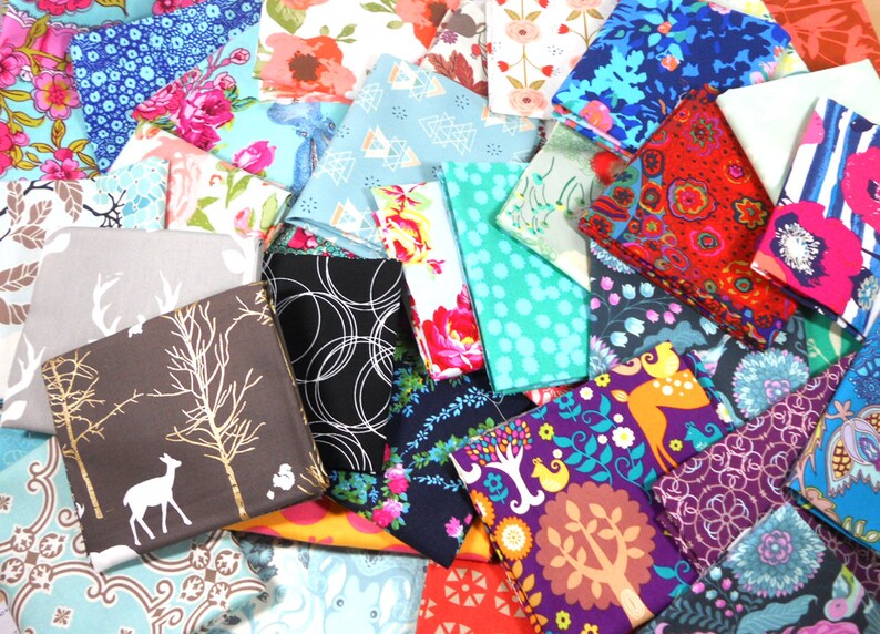 Quilt Fabric Scrap Bundle Fabric Remnants Designer Fabric Etsy