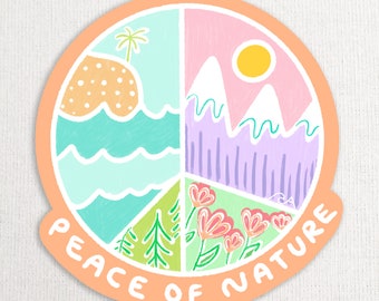 Peace Of Nature Sticker - Tropical Sticker - Water Bottle Stickers - Waterproof Stickers - Laptop Stickers