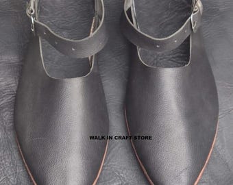 Handcrafted Women’s Ballet Shoes | Leather Strap Flats | Minimalist Vintage Style Footwear.