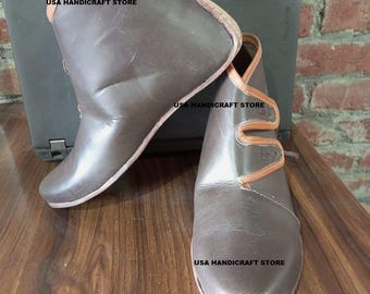 Minimalist Viking Shoes – Handmade Leather Costume Slip-Ons – Renaissance & LARP.